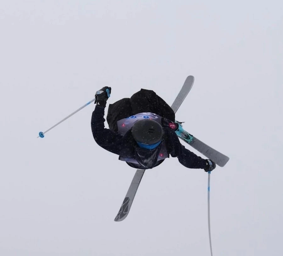 Finn performing a freestyle ski trick